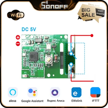 SONOFF RE5V1C Releja Modulis 5V, WiFi Smart DIY Slēdzis Sausā Izejas Novietojot/Selflock Darba Režīmi APP/Balss/LAN Kontroles Automātikas