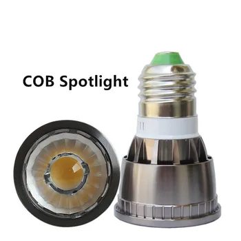 Super Spilgti COB GU10/GU5.3/E27/E14/MR16 COB 10 W 5W 7W LED Spuldzes Lampas 85-265V 12V uzmanības centrā Silts Balts/Auksti Balta led gaisma