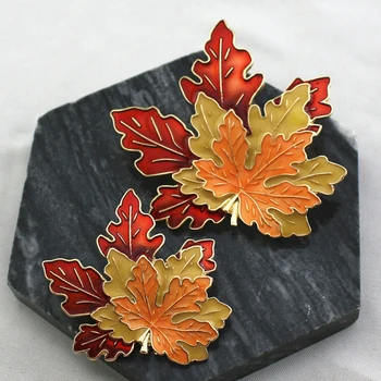 Daudzslāņu Vintage Maple Leaf Broša Pin Sievietēm Sakausējuma Emaljas Atloks, Soma, Cepure, Piespraudes, Rotaslietas Žetons Vīriešiem Pateicības Diena Dāvanu