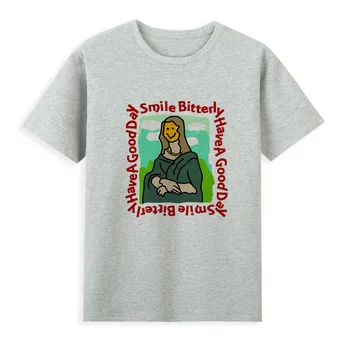 Karikatūra Mona Lisa Smaids, Druka, T-krekls Jaunu personalizēto modes sieviešu īsām piedurknēm Karstā zīmolu sieviešu T A1-104