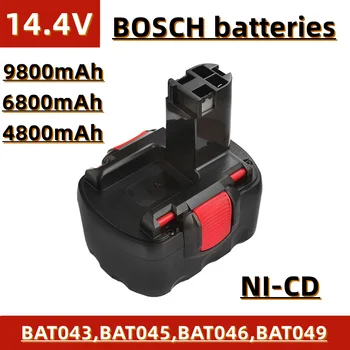 14,4 V elektriskais rokas urbi akumulatoru, 4800mAh~9800mAh, par Bosch instrumenti BAT043 BAT045 BAT046 BAT049 BAT120, utt.