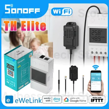 SONOFF TH Elite 16A/20A WiFi Smart Slēdzis, Temperatūras, Mitruma Sensors Uzraudzības Ieslēdziet Smart Home Ar DS18B20/MS01/THS01