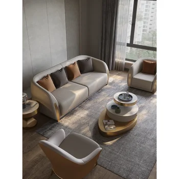 Itālijas gaismas luksusa dīvāns importēti pirmais līmenis pātagot luksusa dzīvojamās istabas augstas klases lielu dzīvokli vienkārši post-modernās āda tik