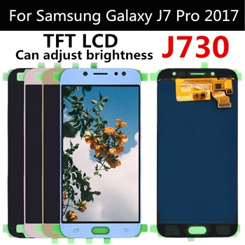 Varat pielāgot spilgtumu TFT LCD Samsung Galaxy J7 Pro 2017 J730 J730F LCD Displejs, Touch Screen Rakt
