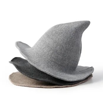 Cepure vīriešiem un sievietēm Halloween modes rudenī un ziemā, jaunas adītas vilnas smieklīgi zvejnieka baseina cepuri wizard hat, vairumtirdzniecība