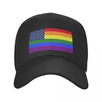 Klasiskās Varavīksnes LGBT Praida Amerikas Karoga Beisbola cepure Sievietēm, Vīriešiem, Elpojošs Geju Lesbiešu Tētis Cepuri Darbības Snapback Cepures