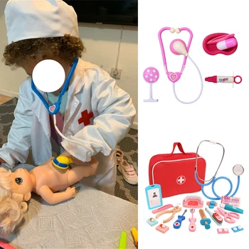 Bērniem Cosplay Kostīmi Zobārsts Strādā Valkā Lab Vienotu Tērpu Bērnu Ķirurģijas Vienotu Halloween Rotaļlietas Komplekti Personas Loma Spēlēt Rozā Meitene