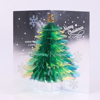 3D pop Up Ziemassvētku Apsveikuma Kartītes, Koks, Roku darbs Svētku Karte ar Aploksni, lai Ziemassvētki un Jaunā Gada Pateicības Diena Dāvanas C6UE