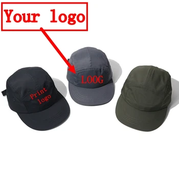 Jaunas Drukas Logo, Attēlu Ātru Sausā Āra Piecas šķēles Beisbola cepure Anti-UV tīrtoņa Krāsu Regulēšana Pasūtījuma Logo Tētis Snapback Cepure