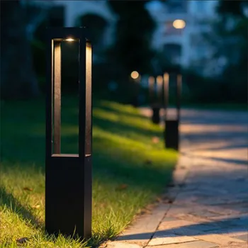 Moderna Āra Ūdensizturīgs LED Ilgi Zālienu Lampas 7W 85~265V Finālam Alumīnija Kvadrāta Ielu Gaismas Dārzs Pagalmā Villa Apgaismojums