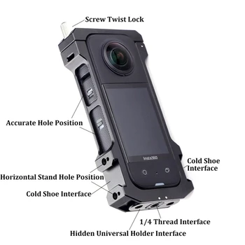 Metāla Trusis Rāmis Trušu Būrī Insta360 X3 Action Camera Aizsardzības Paplašināšanu Rāmja Piederumi