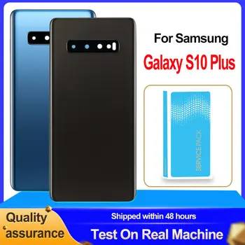Atpakaļ Mājokļu Samsung Galaxy S10+ Aizmugurējo Vāciņu Akumulatora Stikla S10 Plus Aizmugurējās Durvis Mājokļu Gadījumā Ar Kameru Stikla Lēcu