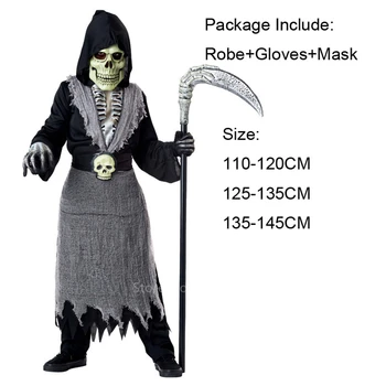 Skelets Halloween Kostīms Bērniem Galvaskausa Biedējošu Cosplay Šausmu Zombie Boy Meitene Karnevāla Puse Dienā, Dead Spooky Iedomātā Drēbes