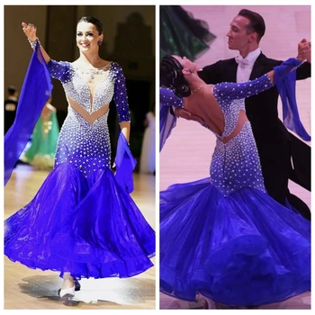 ABCDance Mūsdienu Valsis Tango Balles Deju Kleitu,Gludu spalvu Kleitu,Konkurences Standarta Deju Kleita ,Kostīms royal blue