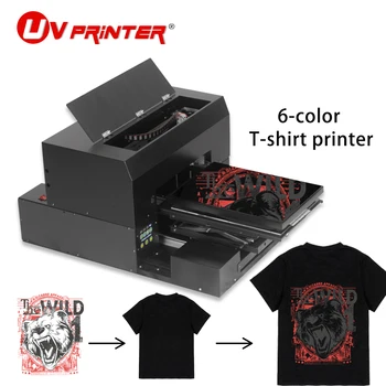 Multi-function A3 DTG DTF ar plakanas un cilindriskas all-in-one printera, krāsains T-kreklu apdruka/denim/audekls/jaka