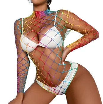 Krāsains Sexy Bodysuit Sieviešu Smieklīgi Apakšveļa Lielu Acs Eksotisku Apģērbu Dobi No Plāna Struktūra, Kokaudzes Modes Jaunu 2023