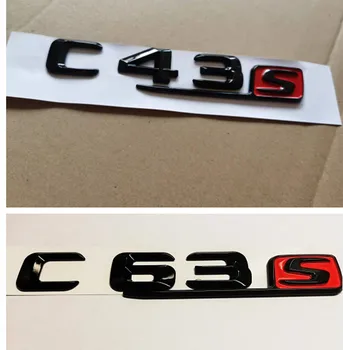 5X ABS C63s C43s Plastmasas Automašīnas Bagāžnieka Aizmugurē Vēstules Žetona Emblēma Emblēmas Decal Uzlīmes priekš Mercedes Benz C Class C63 S C43 S