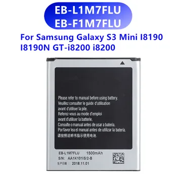 EB-L1M7FLU EB-F1M7FLU 1500mAh Akumulators Oriģinālā Samsung Galaxy S3 Mini GT-I8190 i8160 I8190N GT-i8200 S7562 G313 3PIN 4PIN