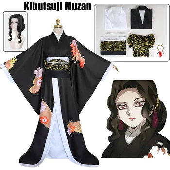 Anime Demon Slayer Kimono kimetsu nav yaiba Kibutsuji Muzan Cosplay Kostīmu kamado Sievietes Skolā Vienotu Meitenes Halloween