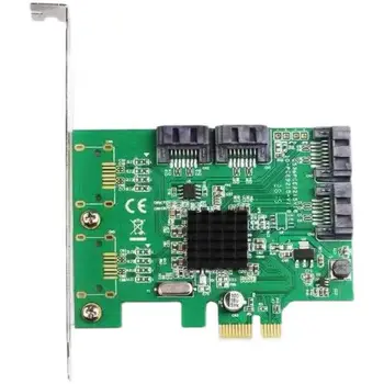 6Gbps PCIE uz 4 Portu SATA 3.0 III Izplešanās Adapteri PCI-e, PCI Express x1 Kontrolieris Valdes Paplašināšanas Karti Marvell 9215