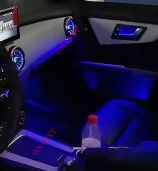Paneļa Priekšējais Gaisa Ventilācijas 64-Krāsu MB LED Atmosfēru Sprauslu Lampiņa, Dekoratīvās Apkārtējā Gaisma Mercedes Benz GLK X204 2008-2015