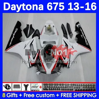 Ķermeņa Komplekts Daytona 675 Daytona-675 13 14 15 16 Virsbūves 195No.12 balts glancēts Daytona675 2013 2014 2015 2016 OEM Pilna Aptecētājs