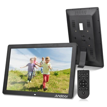Andoer LED 17inch Digitālais Foto Rāmis 1080P Elektronisko Attēlu Rāmis MP3 MP4 Video Atskaņotājs, Pulkstenis, Kalendārs ar Tālvadības pulti