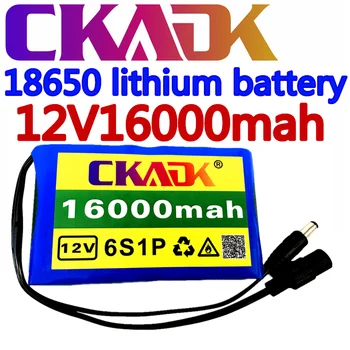 Draagbare Super 12V 16000Mah Batterij Oplaadbare Litija Jonu Batterij Capaciteit Dc 12,6 V 16Ah Cctv Cam Monitoru