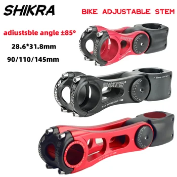 SHIKRA Regulējams MTB Velosipēdu Stūres Kāta Leņķis 85 Grādu 90/110/145mm Ceļu Velosipēds BMX Stūres Stāvvadu Priekšējā Dakša Kāta Adapteri