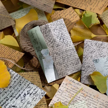 40 Loksnes Vintage Papīra, ar roku rakstītu Vēstuli Dual Materiāli Papīrs par Junk Vēstnesis Radošās Kancelejas preces DIY Retro Apdare Papīra
