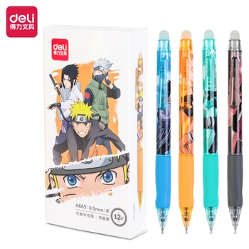 Deli 0.5 mm, Melna Tinte Karsti izdzēšami Gēla Pildspalva Anime Pildspalvu Skolas Skolēnu Piegādes Augstas kvalitātes Pen Biroja preces Kancelejas preces