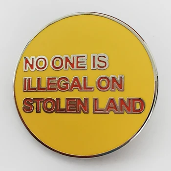 Neviens par nelikumīgu nozagts zemes emaljas pin dzelteno nozīmīti pogām