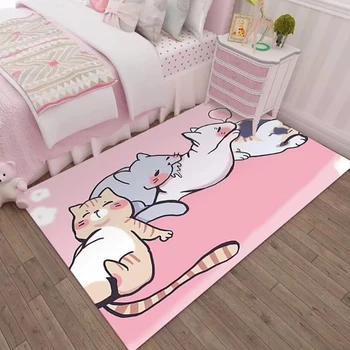Dzīvojamā istaba paklāju karikatūra bērnu paklāju trušu paklāju kaķu dzīves telpu dekorēšana guļamistaba paklāju dzīvojamās istabas grīdas paklājs