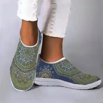אופנה בוהמי סגנון מנדלה פרח עיצוב קל משקל בית נעליים לנשימה רך סולית רשת נעלי Zapatos