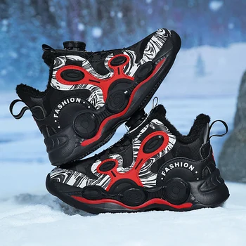 Modes bērnu čības Zēnu ziemas silta plīša ikdienas apavi Zapatillas darbojas kurpes izmērs 29-40