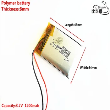 2019 Litru enerģijas akumulators 3,7 V,1200mAH 803443 Polimēra litija jonu / Litija jonu akumulators tablet pc BANKA,GPS,mp3,mp4