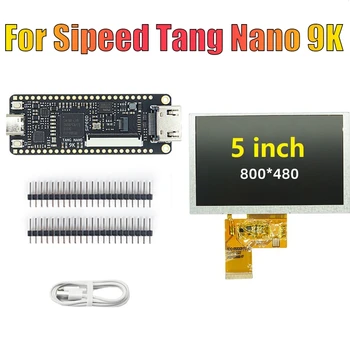 Par Sipeed Tang Nano 9K FPGA Izstrādes Kuģa PCB Komplekts GOWIN GW1NR-9 RISC-V HD 5Inch LCD Ekrāna Komplektu Ar C Tipa Kabeli